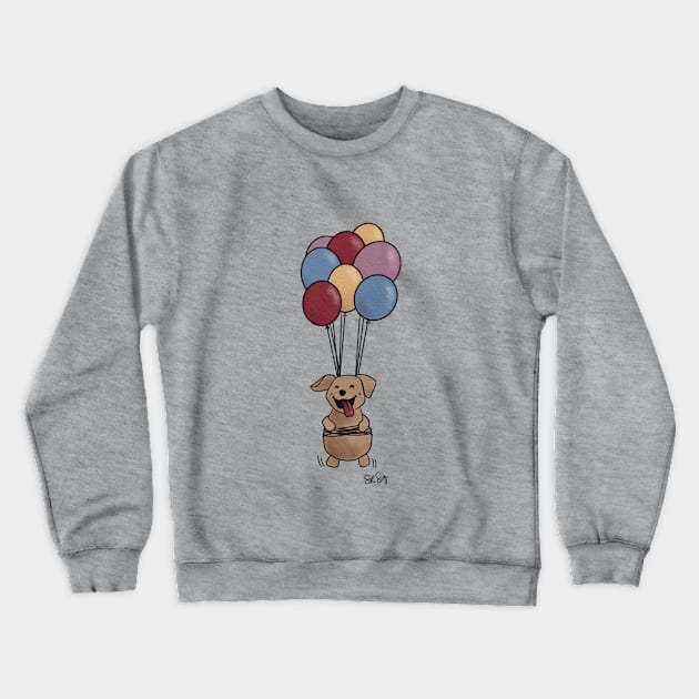 Balloon Adventure - Dog Crewneck Sweatshirt by SRSigs